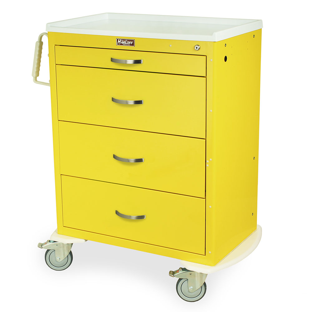 M-Series modular cart yellow isolation cart front view with drawers and top surface visible