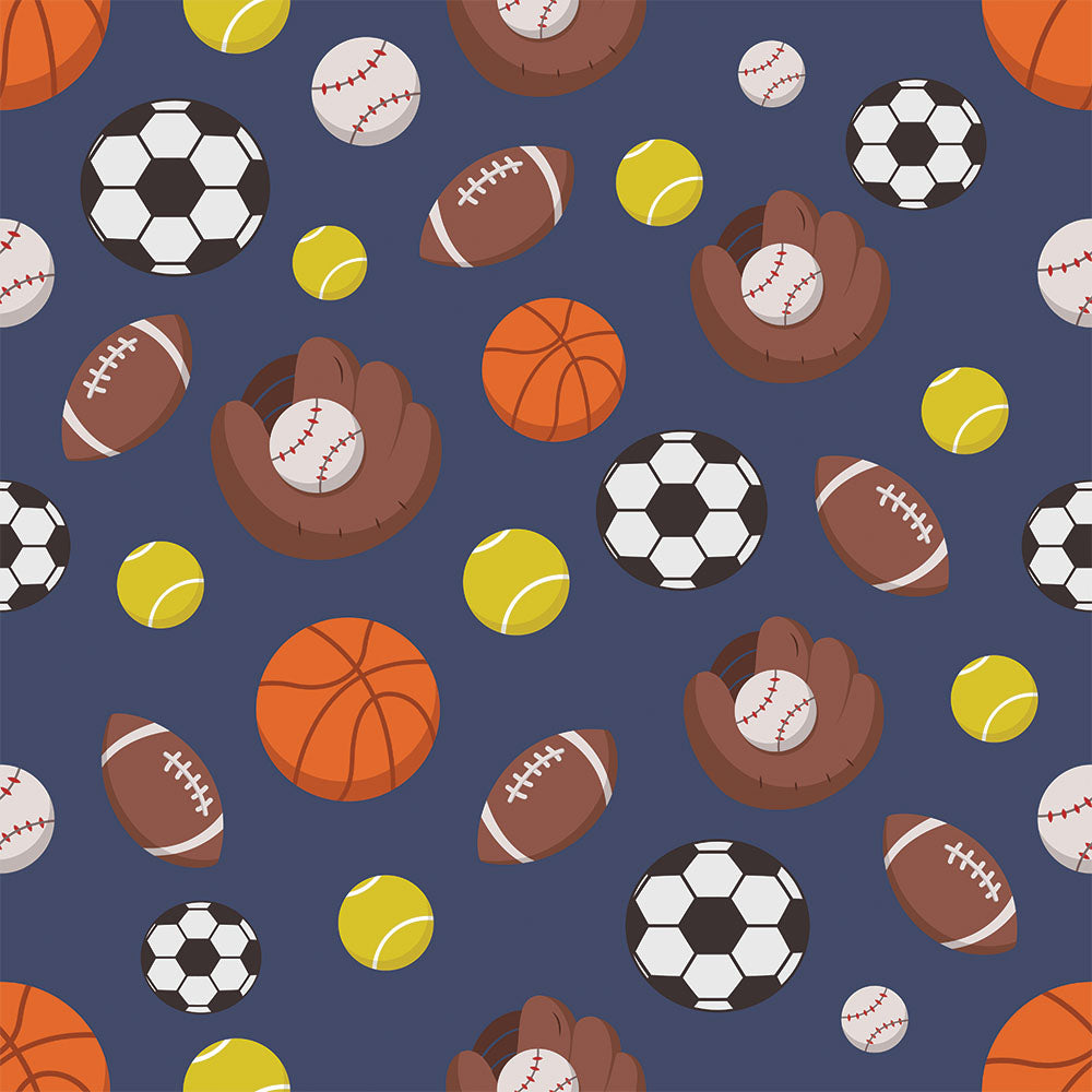 Sports-themed vinyl pattern detail on M-Series comfort cart
