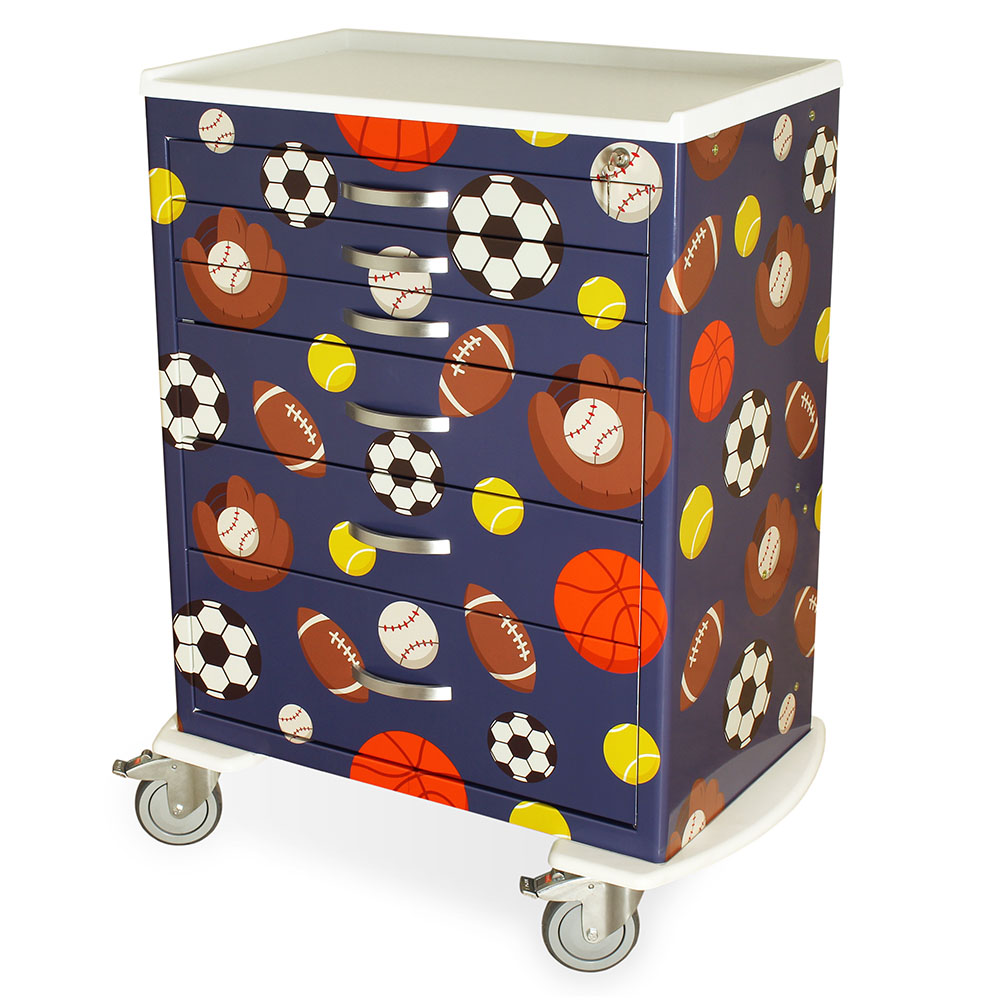 M-Series Comfort Cart full vinyl wrap, sports theme, front view