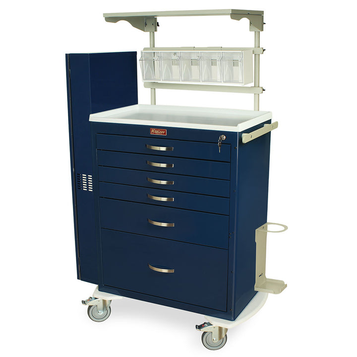 M-Series MDS3030K16+MD30-AIRWAYPKG difficult airway cart with 6 drawers, key lock, MD30-AIRWAYPKG package, steel construction, front-left view