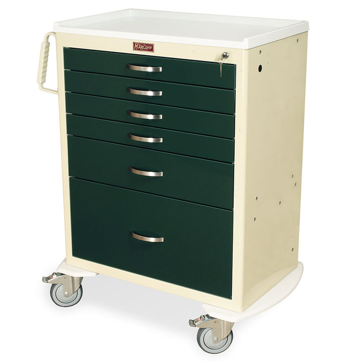 MDS3030K16 tall medical cart Beige-Green front view