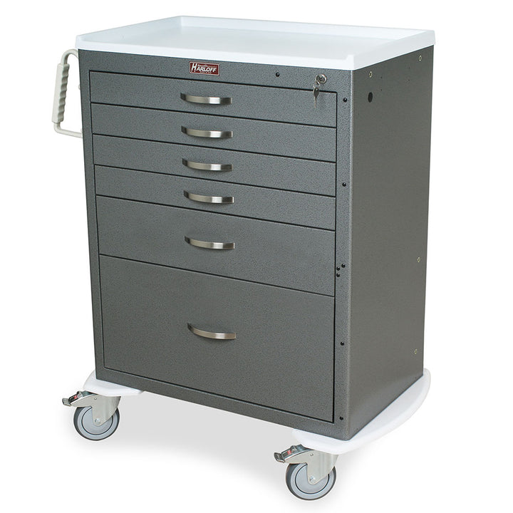 MDS3030K16 tall standard width medical cart HT Gray front view