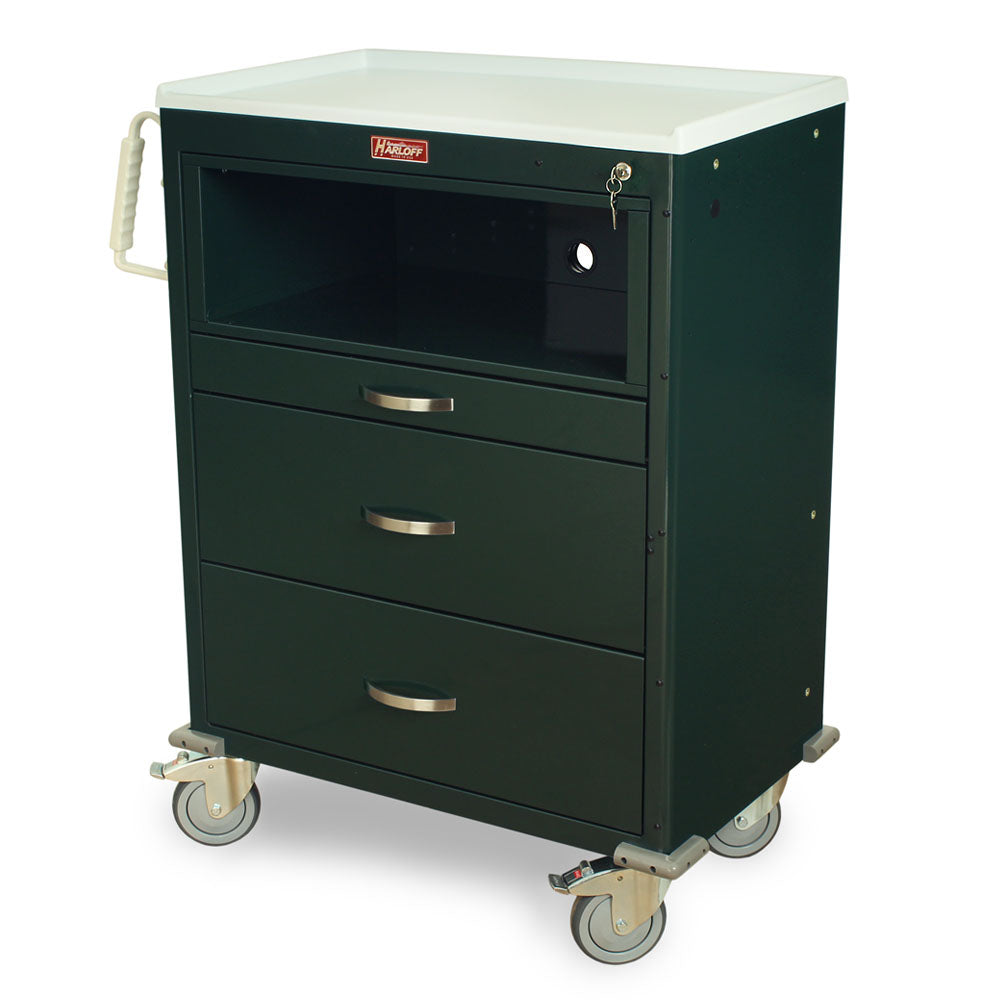 MDS3030KC4-GREEN cart three drawers equipment holder