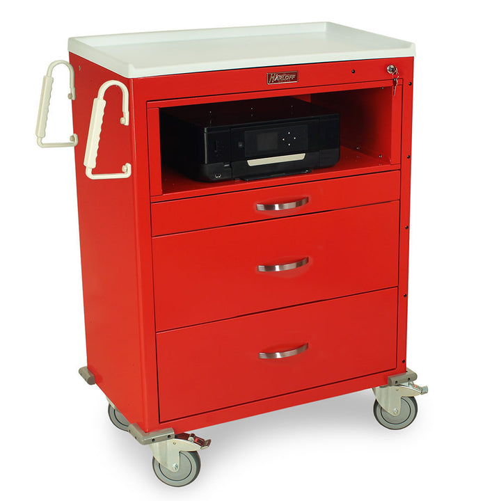MDS3030KC4-FULL-RED cart three drawers equipment holder