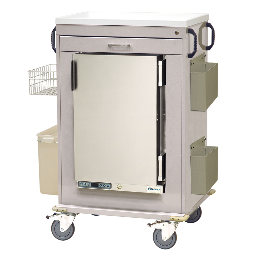 Malignant Hyperthermia Cart with Follett refrigerator and one drawer