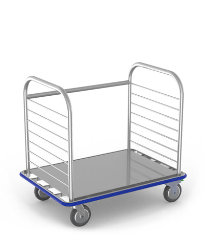 Open case cart MMOCC13 open medical storage cart with stainless guard rail and bumper protection