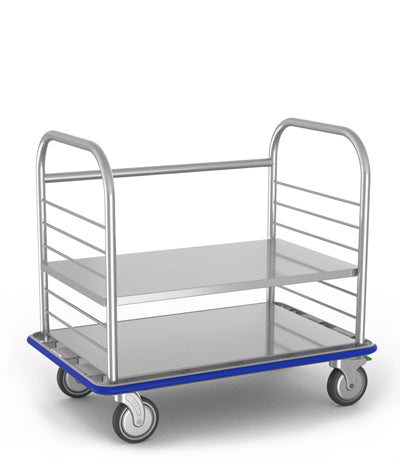 Open case cart MMOCC18 medical storage cart with stainless guard rails and bumper protection