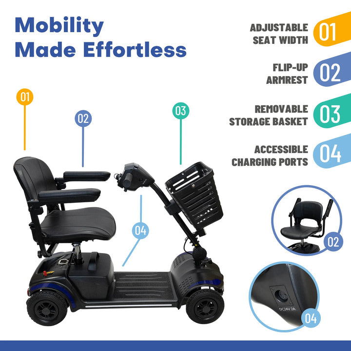 Eleanor mobility scooter LED lighting detail