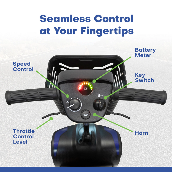 Eleanor electric scooter seat and armrest detail