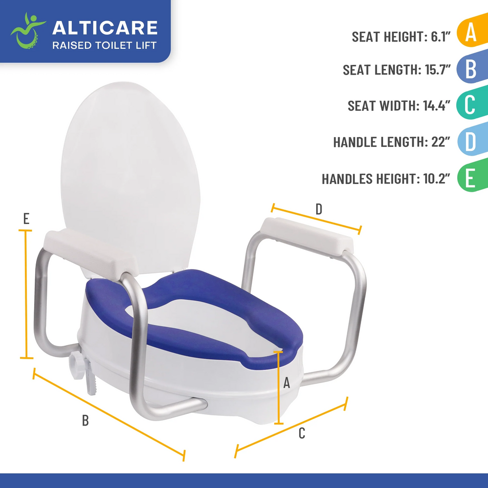 AltiCare 5 inch raised toilet seat side profile