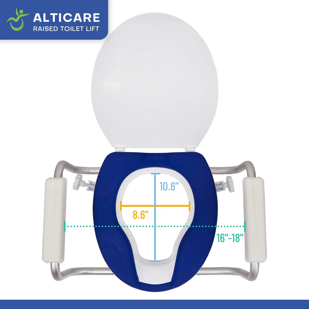 AltiCare raised toilet seat cushioned top view