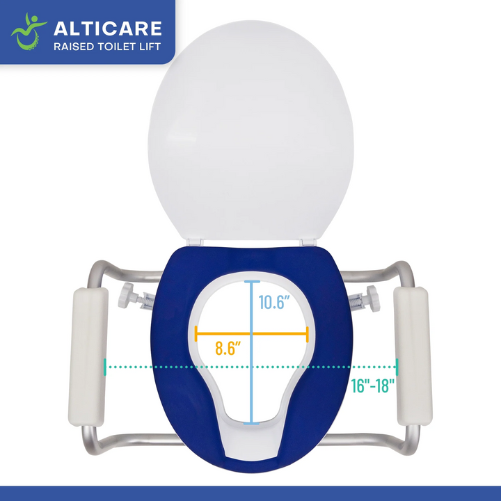 AltiCare raised toilet seat cushioned top view