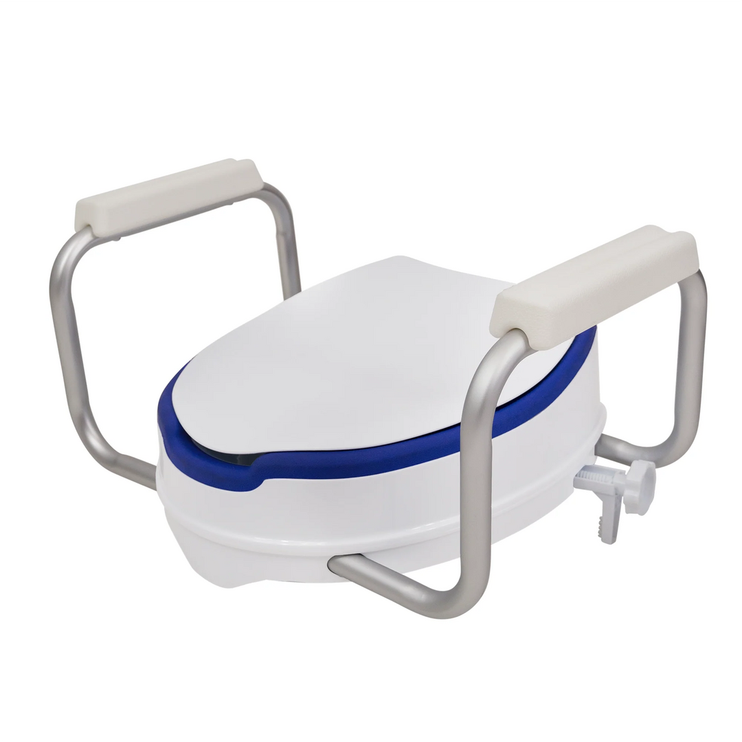 AltiCare elevated toilet seat armrest adjustment detail
