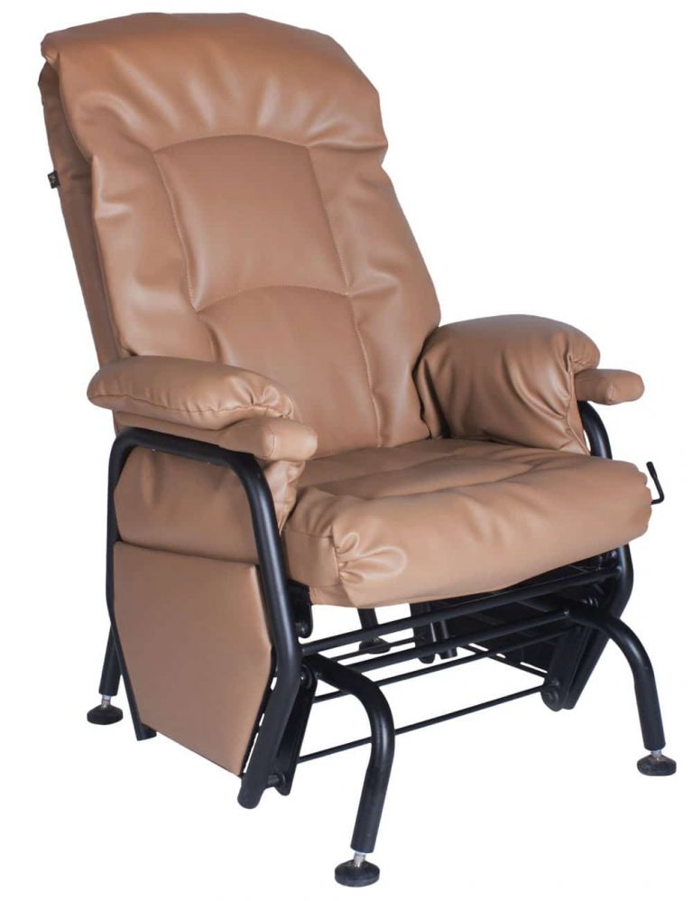 Self-Locking Rocking Chair with Assist Handles – MP4226 for seniors and long-term care, padded seat with ergonomic safety support arms