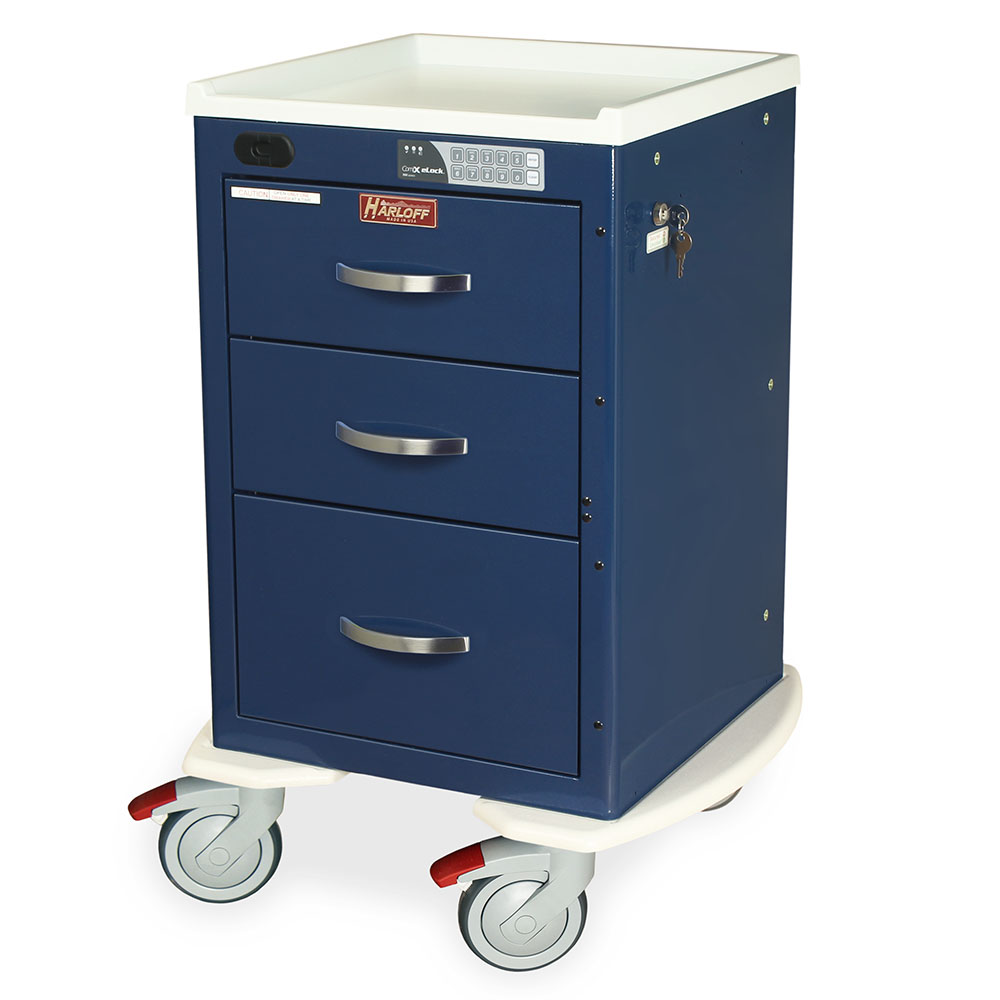 A-Series lightweight narrow auto locking mini cart with electronic keypad and proximity reader