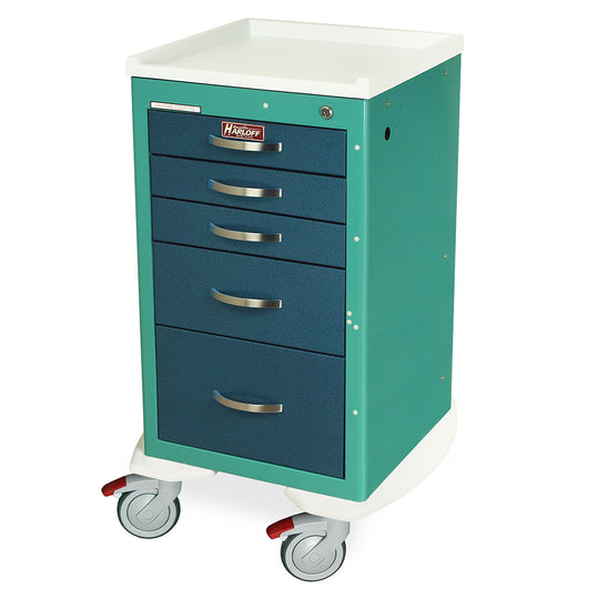 A-Series Narrow Lightweight Key Lock Anesthesia Cart – 5 Drawers ...