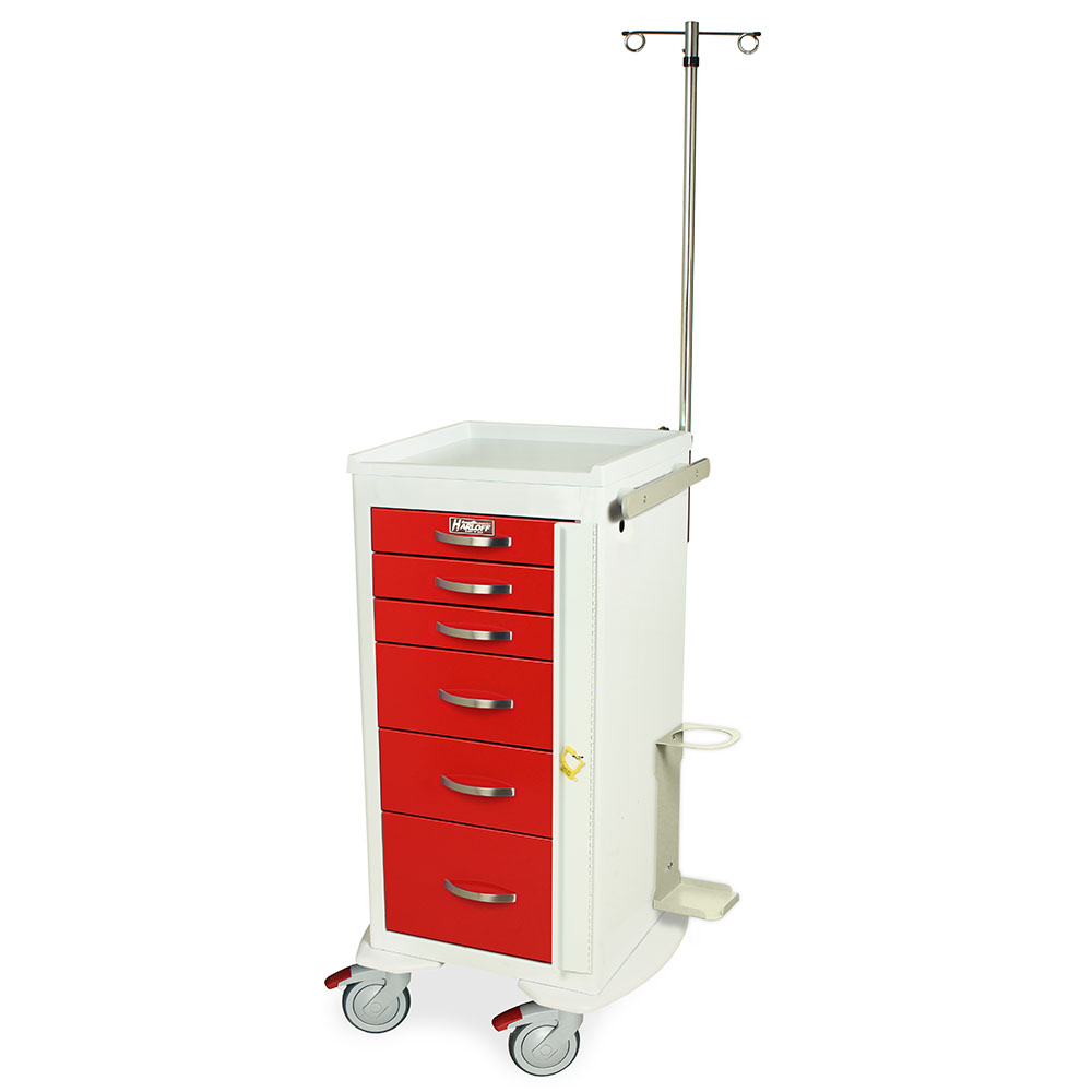 MPA1830B06 MD18-EMG narrow aluminum crash cart with emergency accessories from Harloff
