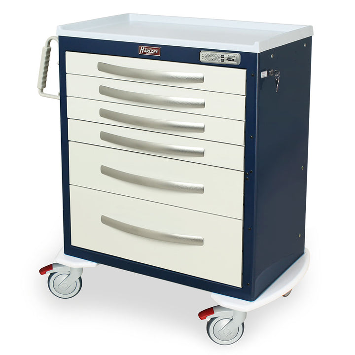 lightweight e-lock anesthesia cart navy white