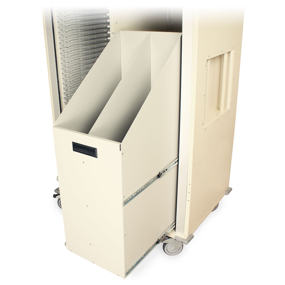 Single column catheter drawer with two partitions for MedStor Max cabinet  