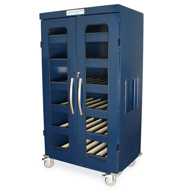 Harloff Eye Lens Storage Cart closed view, navy