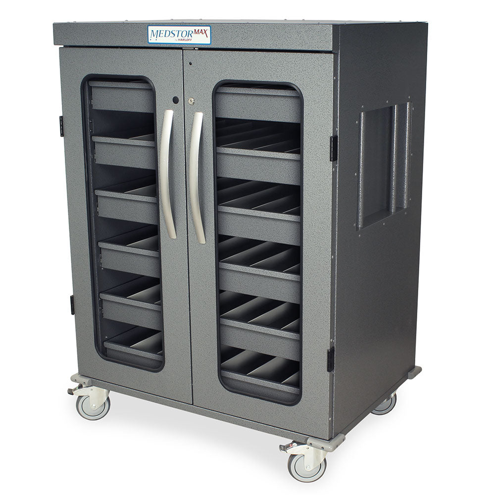 Intraocular Lens Storage Cart closed view, gray
