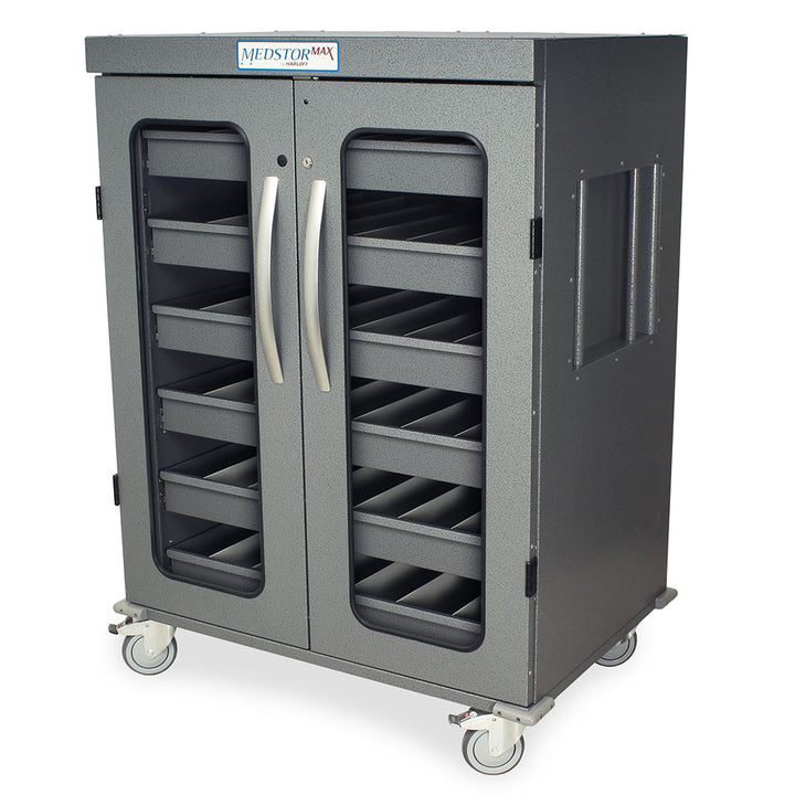 Intraocular Lens Storage Cart closed view, gray