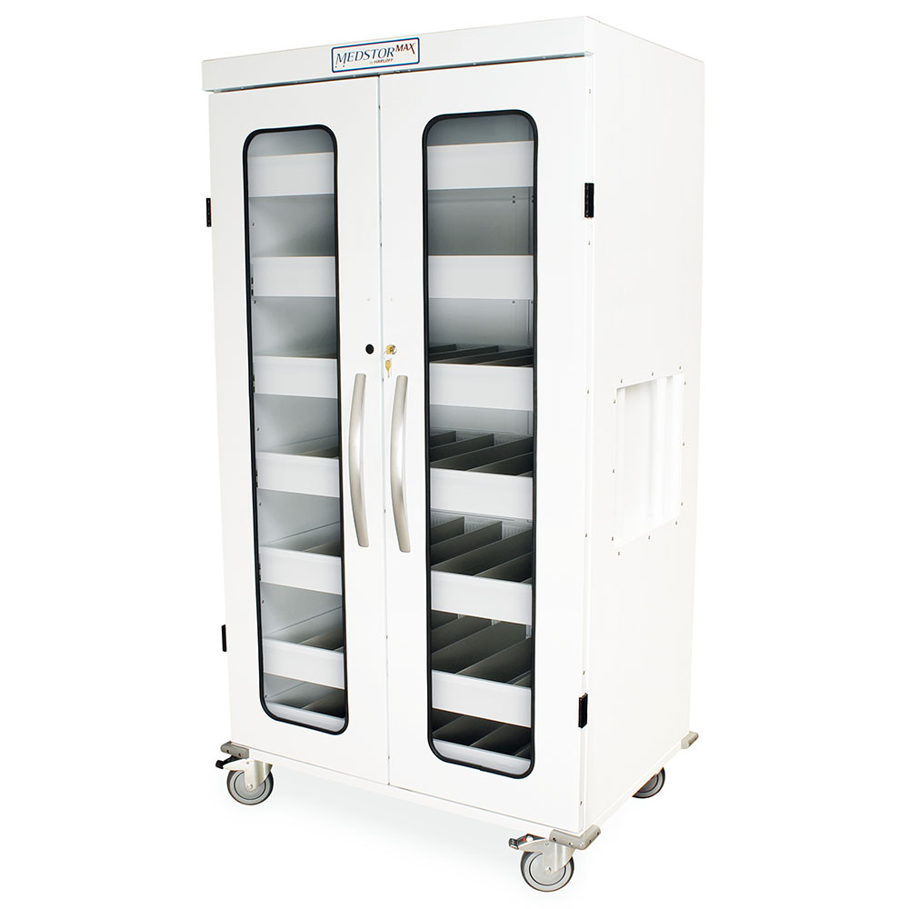 Harloff Intraocular Lens Storage Cart closed view, white