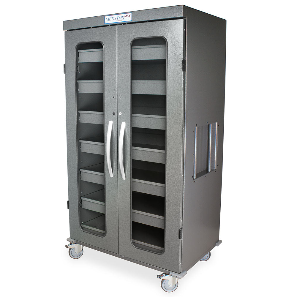 Harloff Intraocular Lens Storage Cart closed view, gray