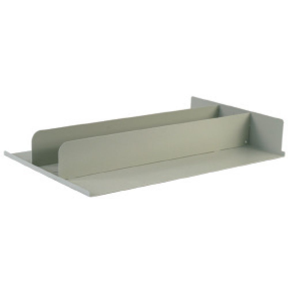 Steel MedStor Max shelf with two adjustable dividers for single column cabinet