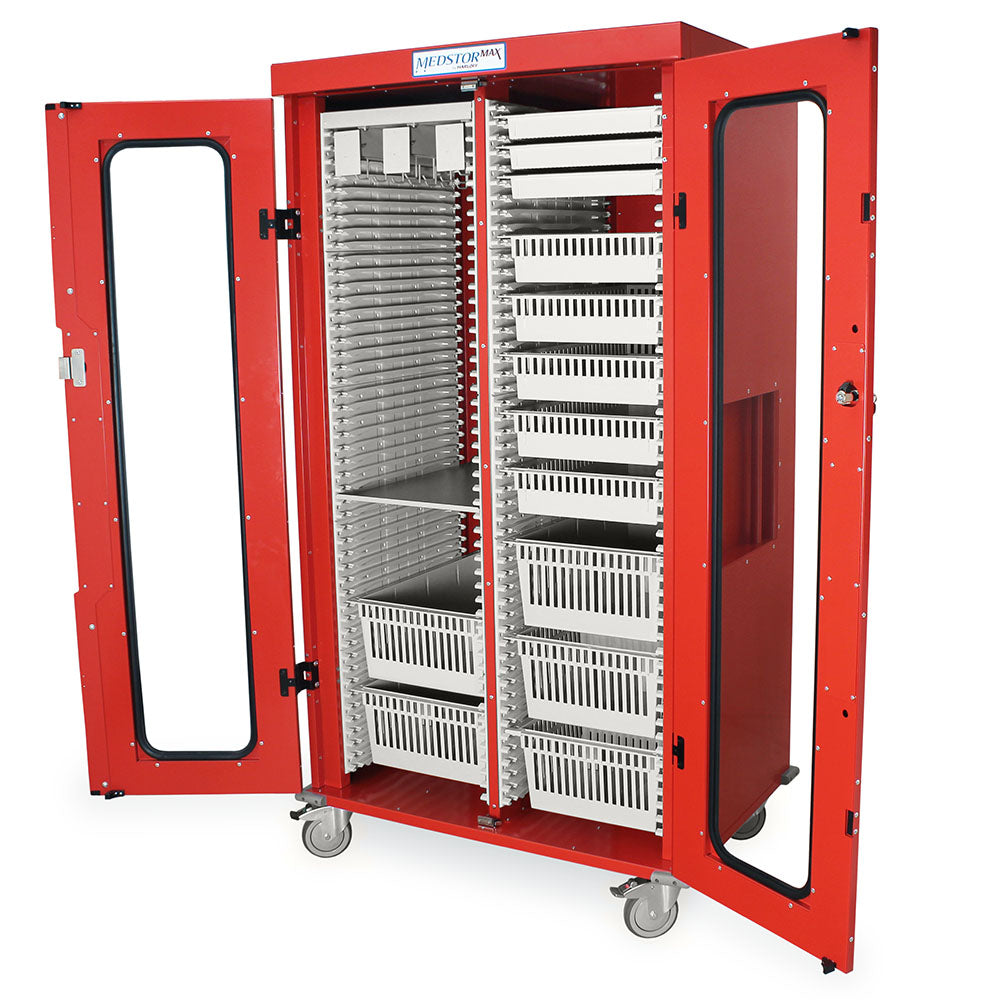 Vascular accessories package installed in double column MedStor Max cabinet