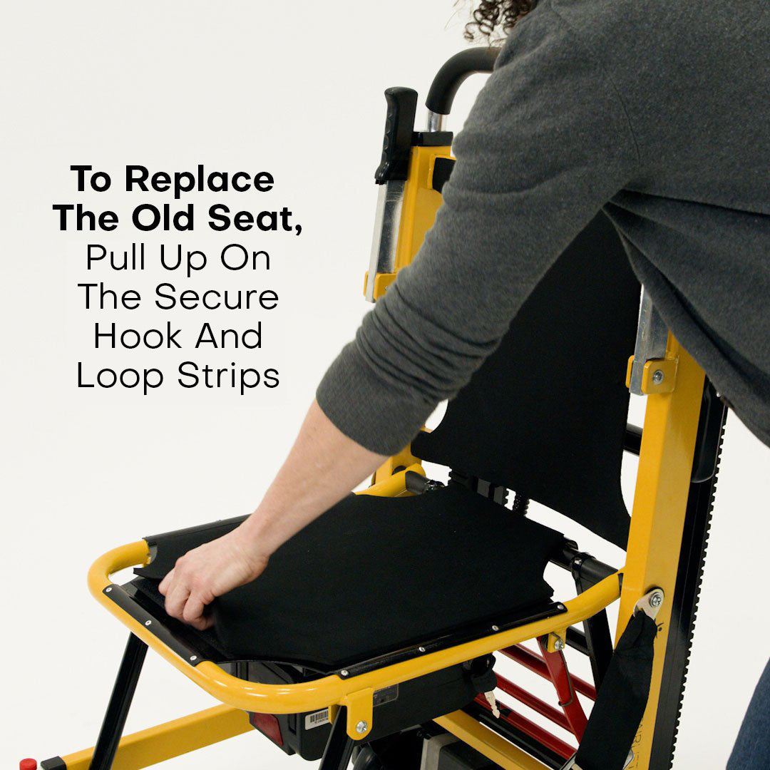 Powered Mobile Stairlift seat and back cushion for added rider comfort