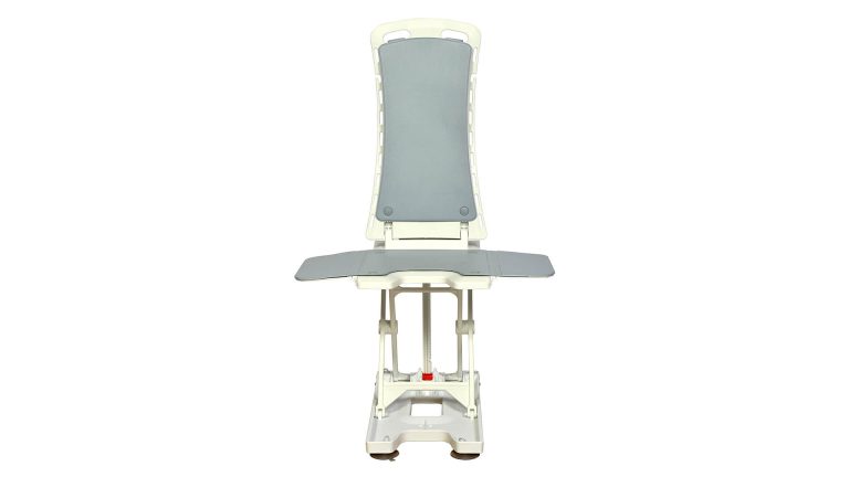 Marlin BPS bath lift reclined inside bathtub with side flaps extended