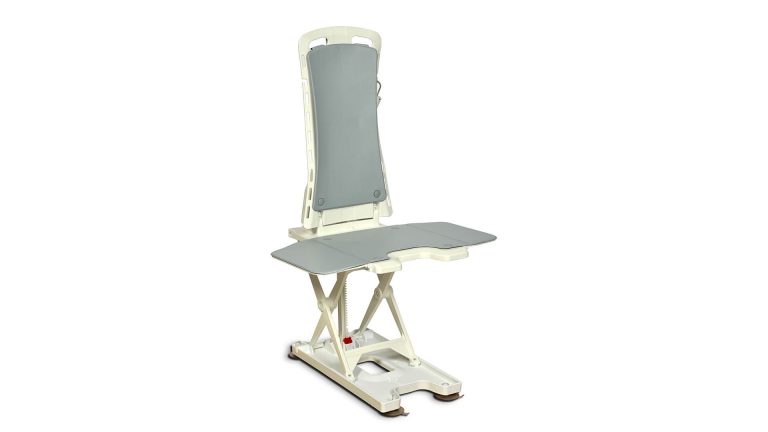 Top-down view of Marlin BPS bath lift showing suction cup base