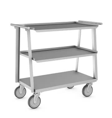 AL-200 medium duty stainless steel utility cart with A-frame design and swivel casters