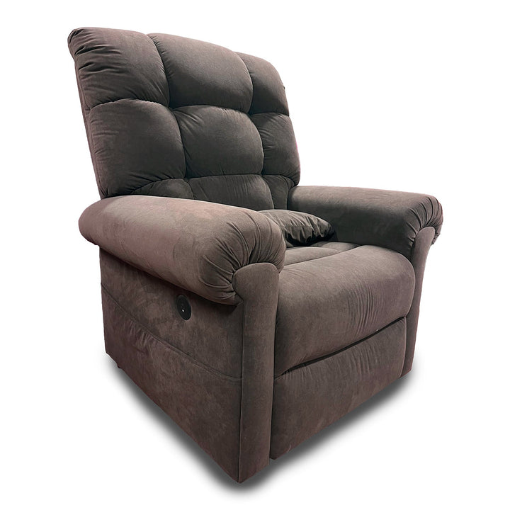 Perfect Sleep Chair Microlux Chocolate lift recliner front view