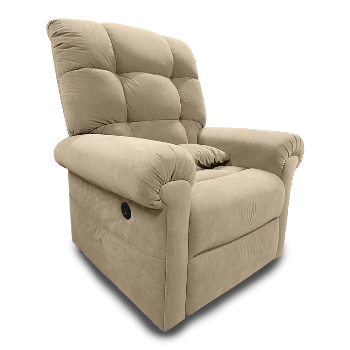 Perfect Sleep Chair Microlux tan microfiber upholstery