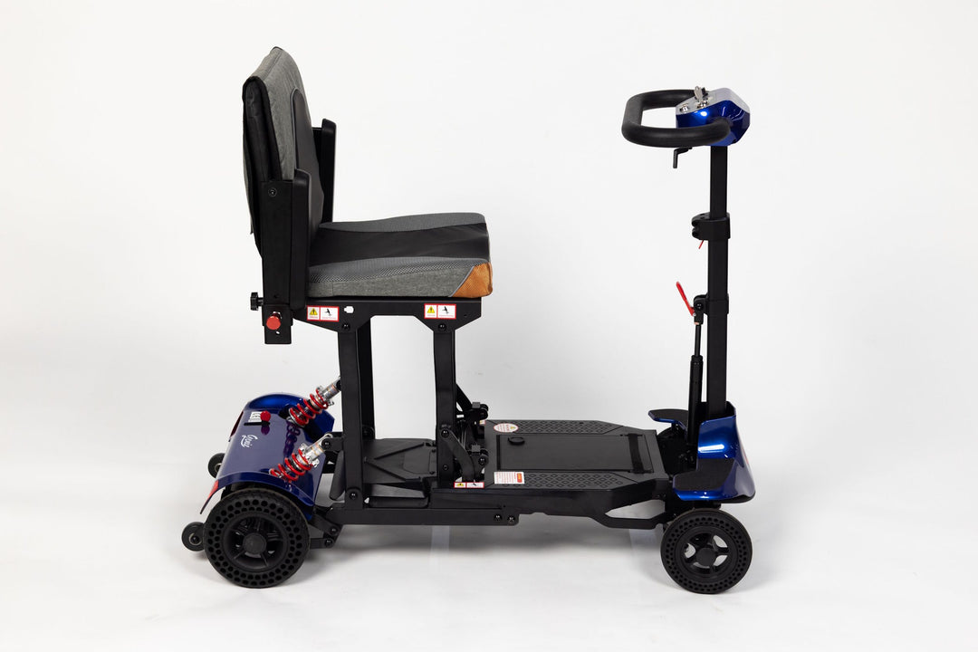Genie mobility scooter with padded seat and armrests