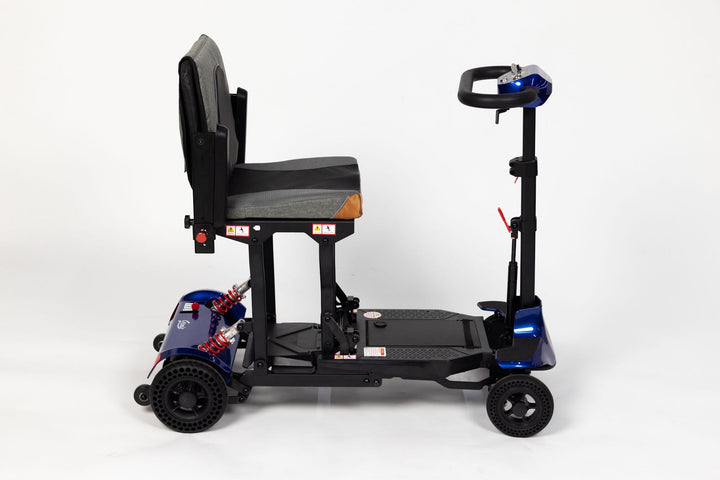 Genie mobility scooter with padded seat and armrests