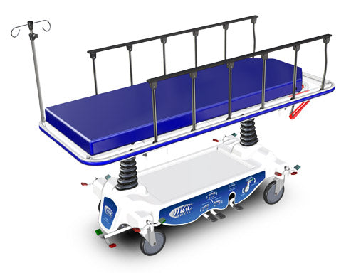 PT1001 general transport stretcher with side rails and comfort mattress