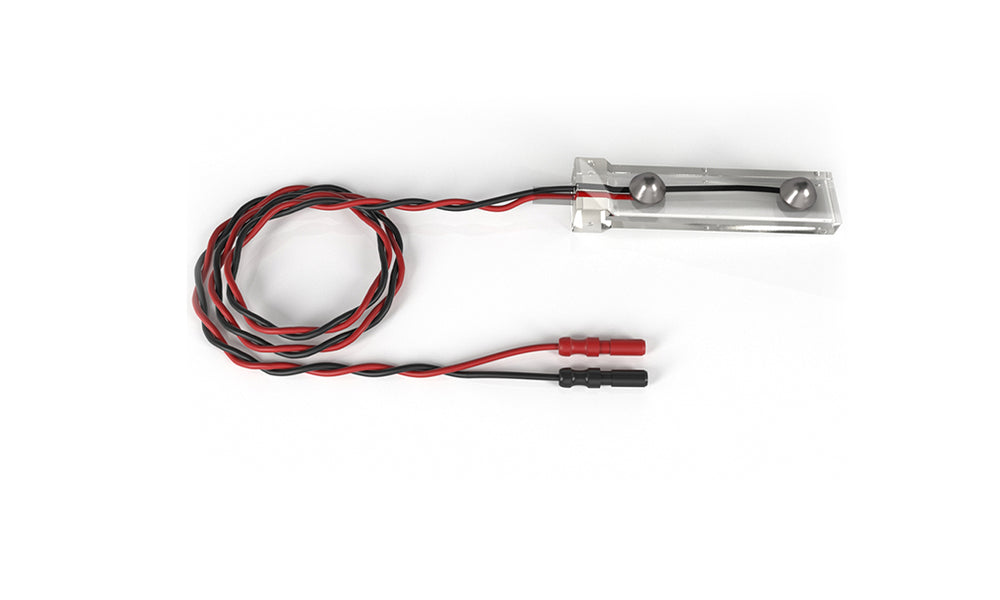 Rhythmlink reusable bar electrode convex with red and black lead wires