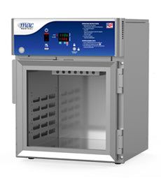 Compact D-Series countertop blanket warming cabinet with single chamber