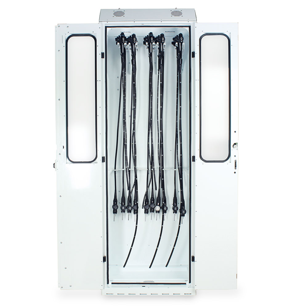 SureDry 10?Scope Cabinet, white front view with scopes