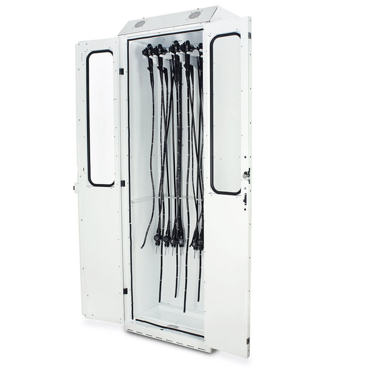 SureDry White 10?Scope Cabinet, open with scopes