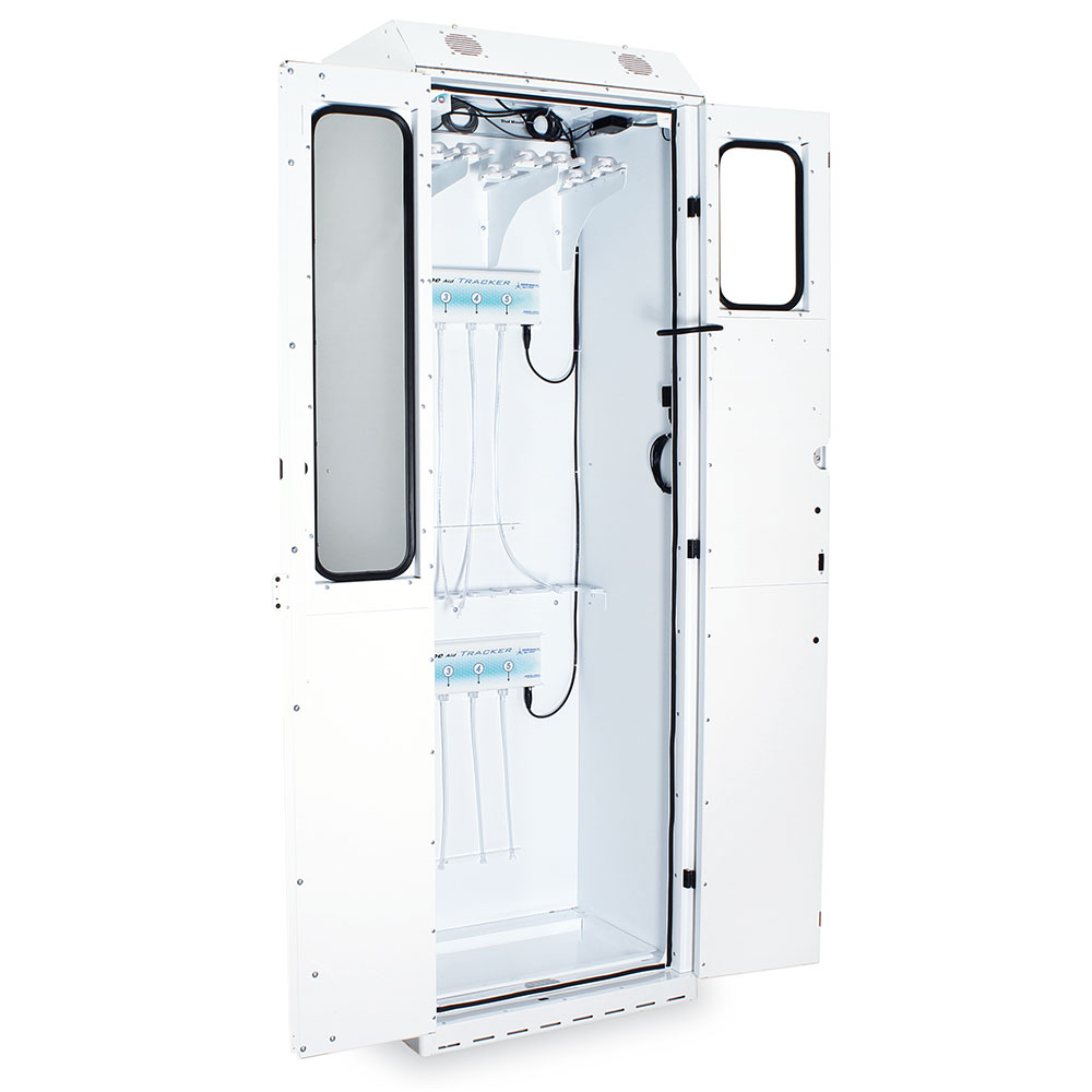 Side profile of SureDry 10?Scope Tracking Cabinet with HEPA airflow