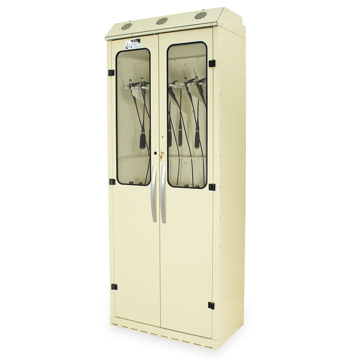 SureDry Cystoscope Cabinet in beige color, front closed view