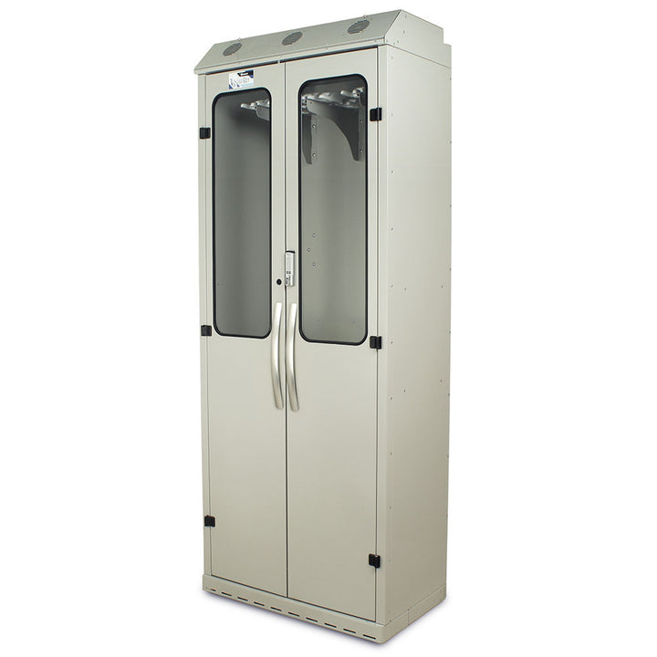SureDry 14?Scope Drying Cabinet with E?Lock closed front view in gray finish