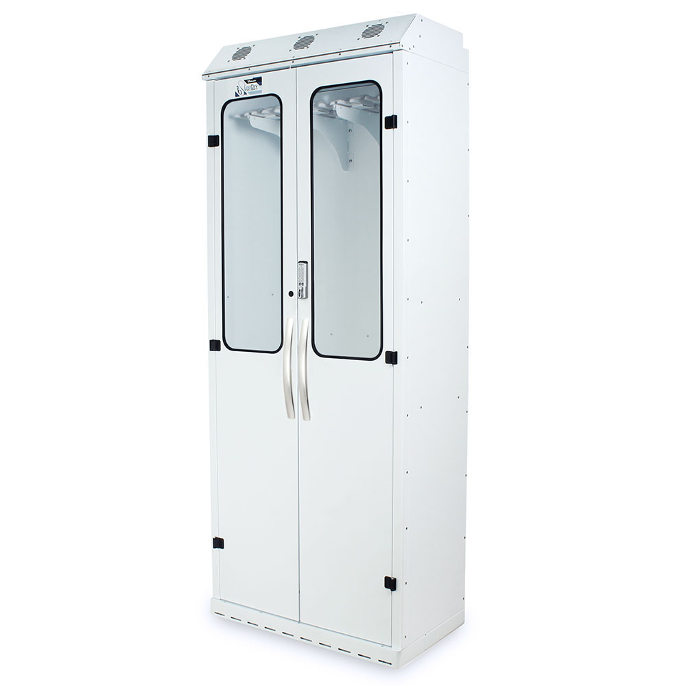 SureDry 14?Scope Drying Cabinet with E?Lock closed front view in white finish