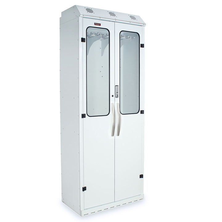 SureDry 14?Scope Drying Cabinet with E?Lock closed side view in white finish
