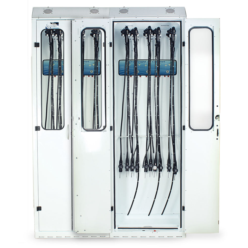 SureDry 20-Scope Cabinet – White powder-coated model front view with double doors