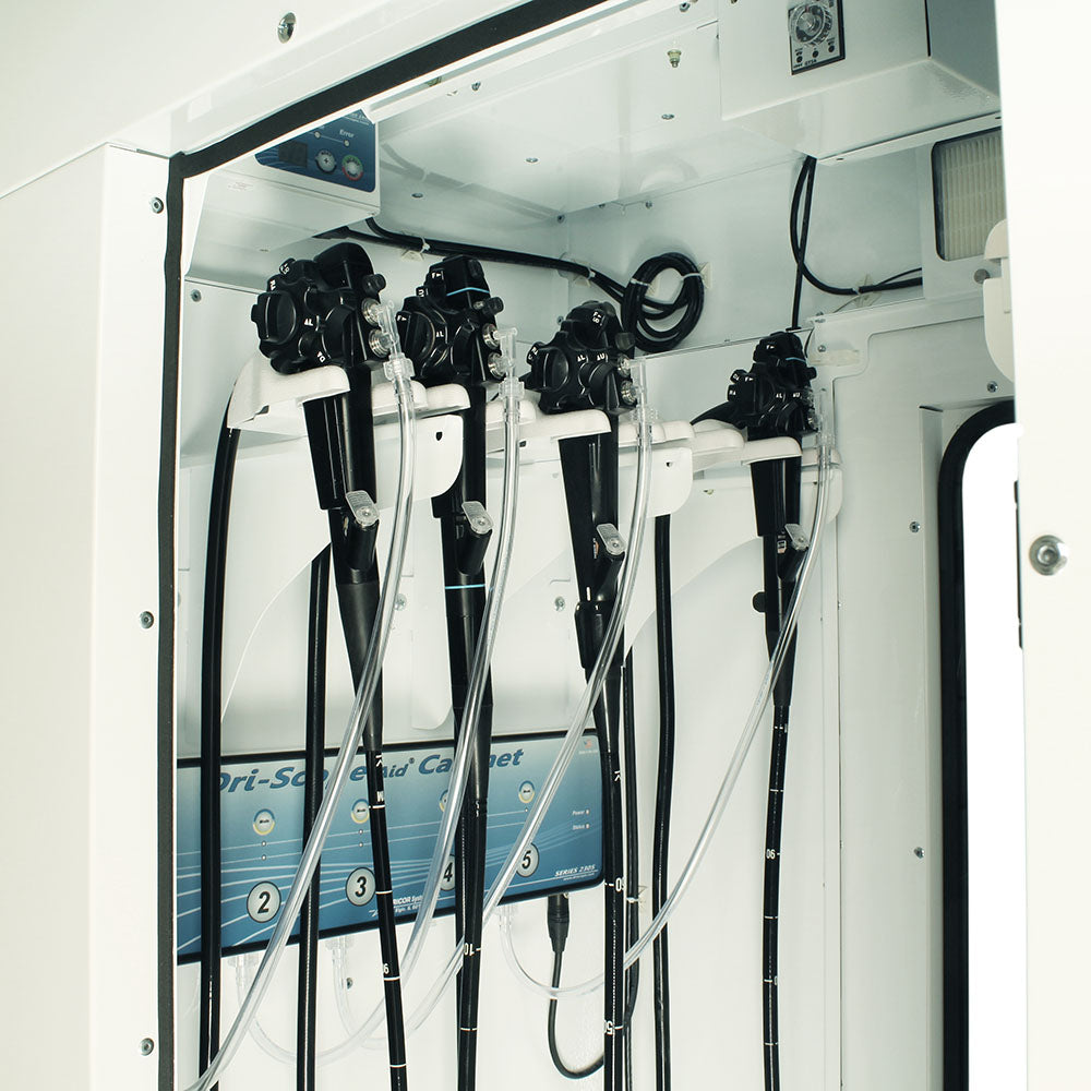 Close-up of SureDry drying cabinet doors and locking mechanism